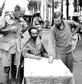 Haile Selassie with Daniel Arthur Sandford and Colonel Wingate